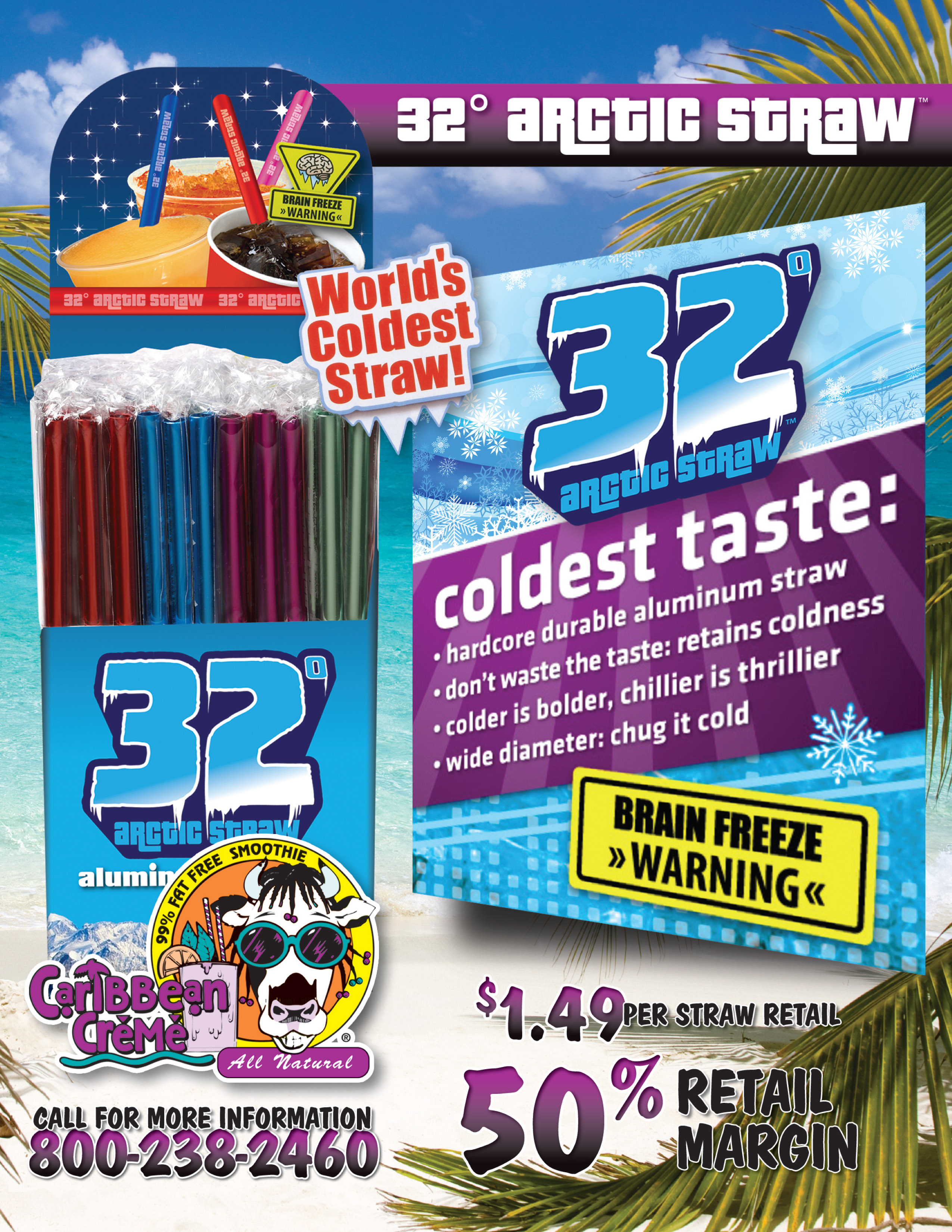 32 Degree Arctic Straw - Aluminum Straws - Caribbean Crème